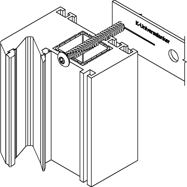 EL-Anker-Flachstahl an Kunststofffenster mit Stahlarmierung